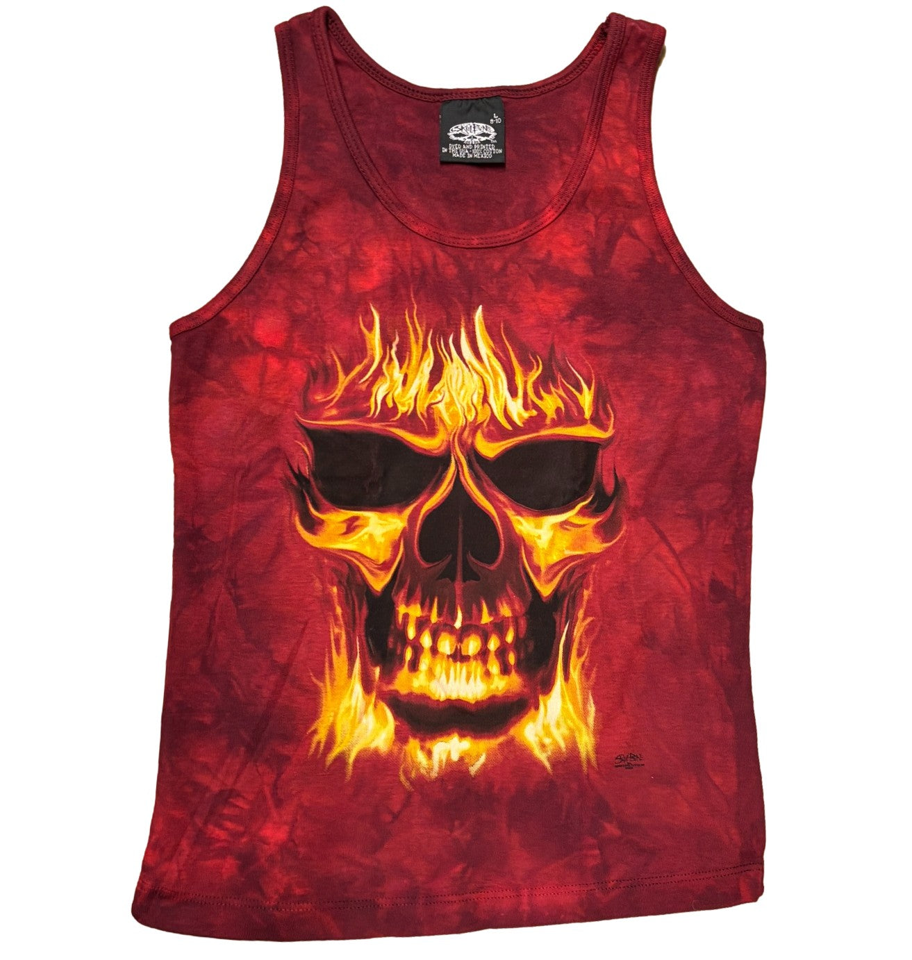 Skullfire Form Fitting Ladies Tie Dye Singlet