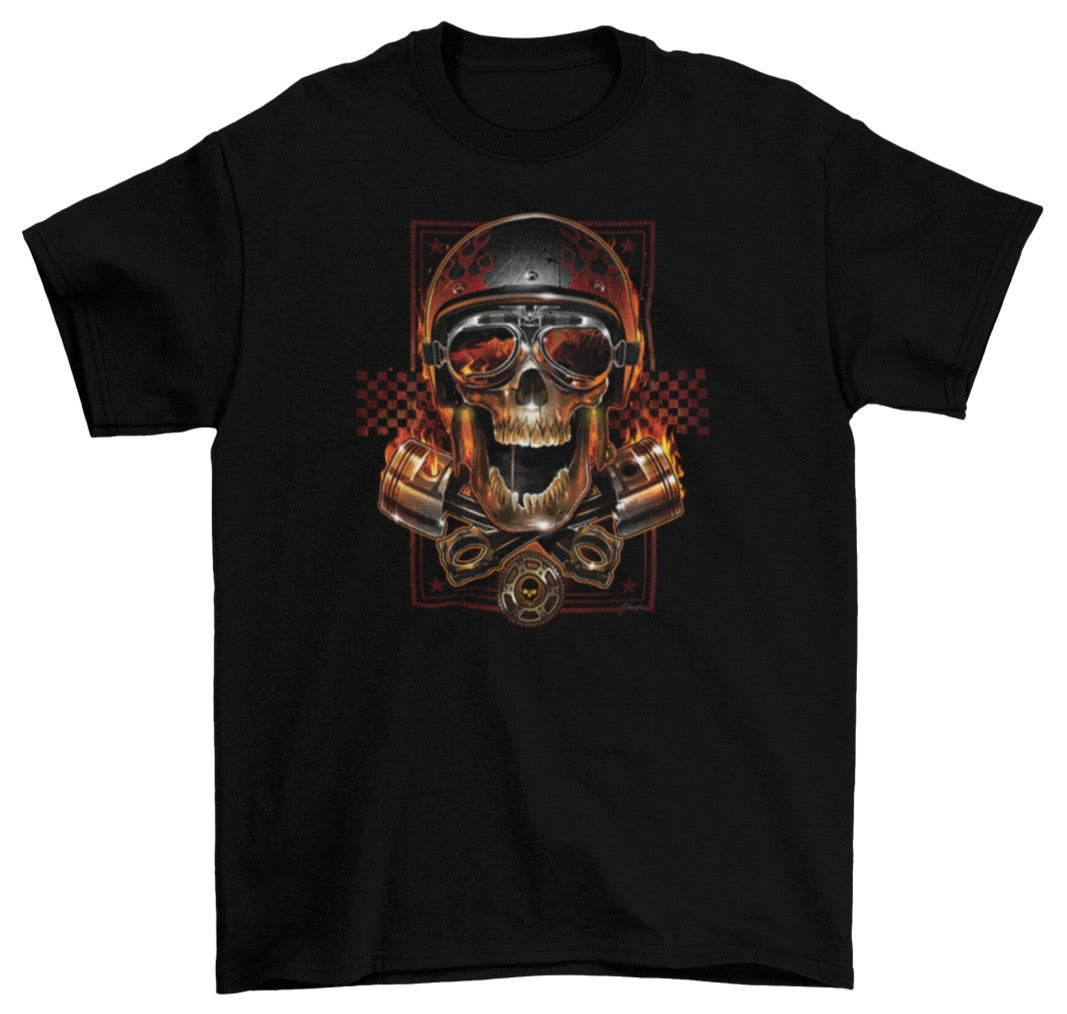 Screaming Biker Skull T-Shirt